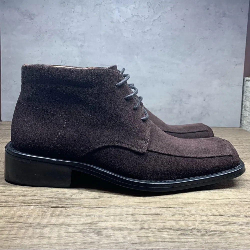Borgesi Beverly Hills Collection~NWOT~Brown Suede Ankle Boots~Size:42‎